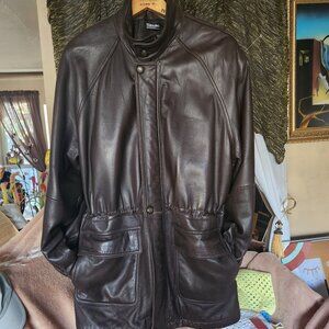 Danier soft leather dress coat lots of pockets full zipper Thinsulate Lining